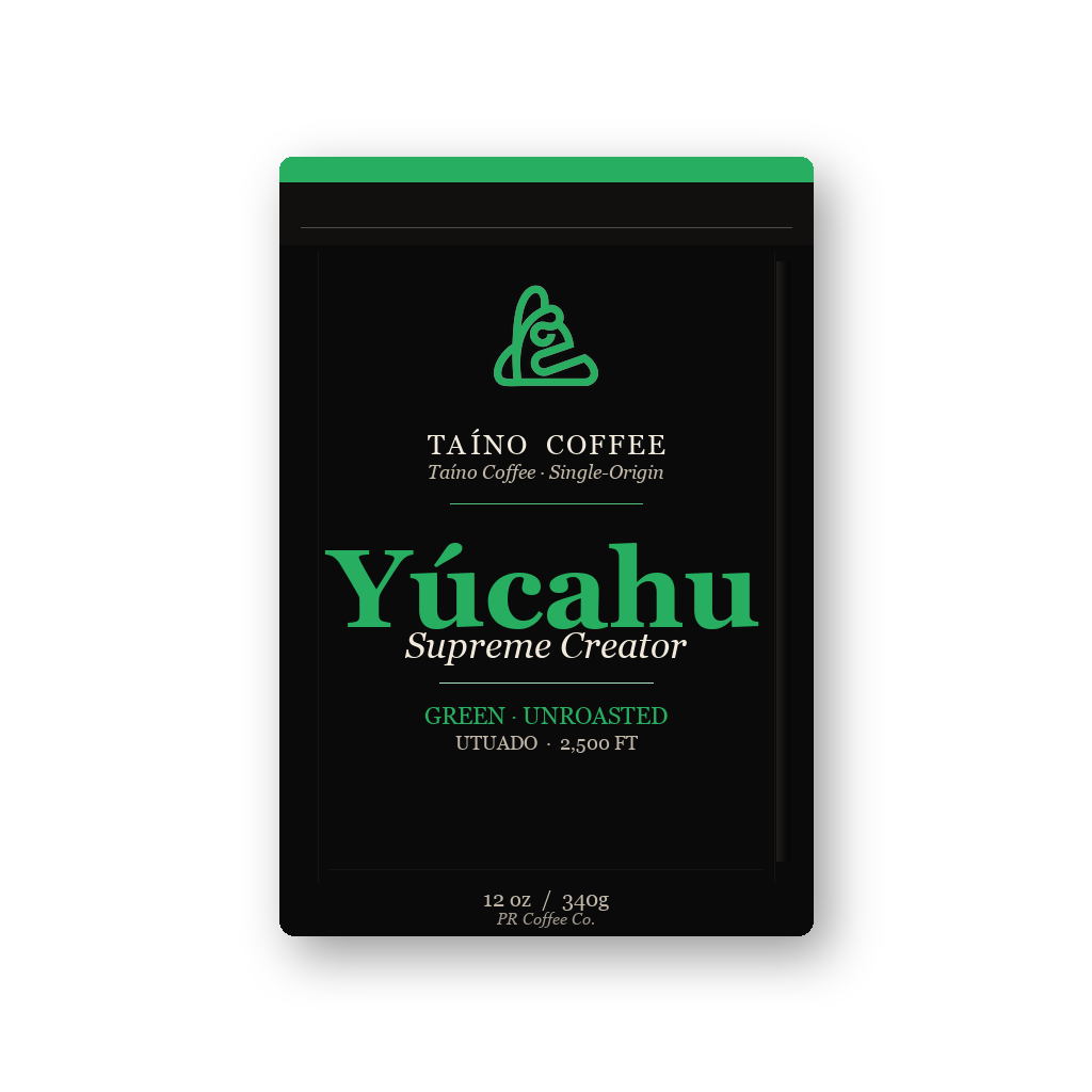 Yúcahu Green Unroasted — Taíno Coffee 12oz bag